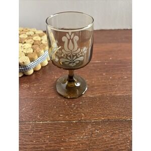 Pfaltzgraff Village Brown 6 oz Wine Glass Water Stem Goblet 5-1/4" Replacement